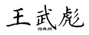 丁谦王武彪楷书个性签名怎么写
