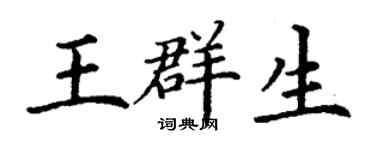 丁谦王群生楷书个性签名怎么写