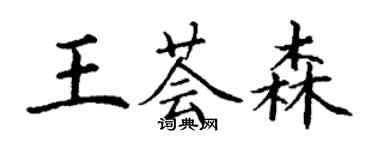 丁谦王荟森楷书个性签名怎么写