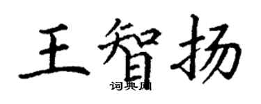 丁谦王智扬楷书个性签名怎么写