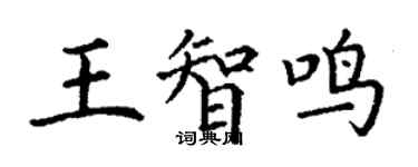 丁谦王智鸣楷书个性签名怎么写
