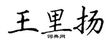 丁谦王里扬楷书个性签名怎么写