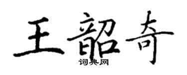 丁谦王韶奇楷书个性签名怎么写