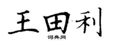 丁谦王田利楷书个性签名怎么写