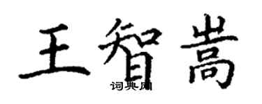 丁谦王智嵩楷书个性签名怎么写