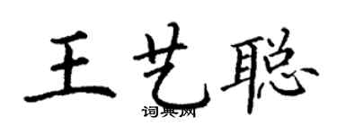 丁谦王艺聪楷书个性签名怎么写