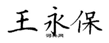 丁谦王永保楷书个性签名怎么写
