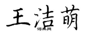 丁谦王洁萌楷书个性签名怎么写