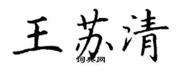 丁谦王苏清楷书个性签名怎么写