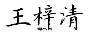 丁谦王梓清楷书个性签名怎么写