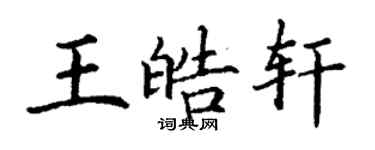 丁谦王皓轩楷书个性签名怎么写