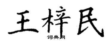 丁谦王梓民楷书个性签名怎么写