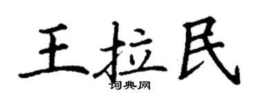 丁谦王拉民楷书个性签名怎么写