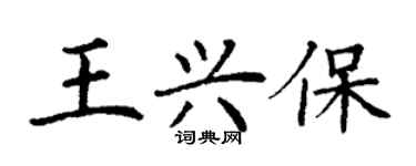 丁谦王兴保楷书个性签名怎么写