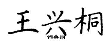 丁谦王兴桐楷书个性签名怎么写