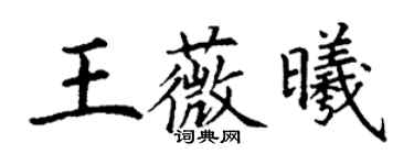 丁谦王薇曦楷书个性签名怎么写