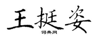 丁谦王挺姿楷书个性签名怎么写