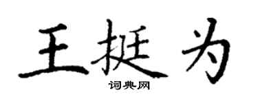 丁谦王挺为楷书个性签名怎么写