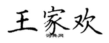 丁谦王家欢楷书个性签名怎么写