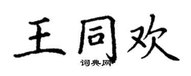丁谦王同欢楷书个性签名怎么写