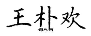 丁谦王朴欢楷书个性签名怎么写