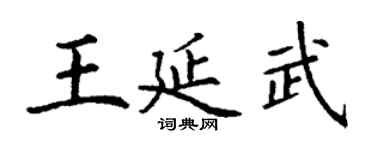 丁谦王延武楷书个性签名怎么写