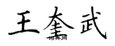 丁谦王奎武楷书个性签名怎么写