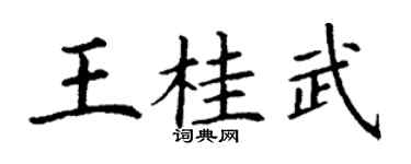 丁谦王桂武楷书个性签名怎么写