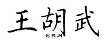 丁谦王胡武楷书个性签名怎么写