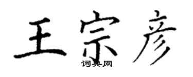 丁谦王宗彦楷书个性签名怎么写