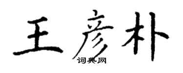 丁谦王彦朴楷书个性签名怎么写