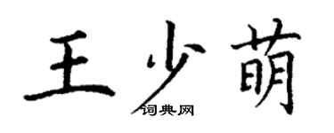丁谦王少萌楷书个性签名怎么写