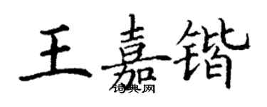 丁谦王嘉锴楷书个性签名怎么写