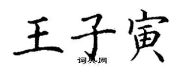 丁谦王子寅楷书个性签名怎么写