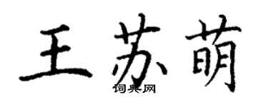 丁谦王苏萌楷书个性签名怎么写