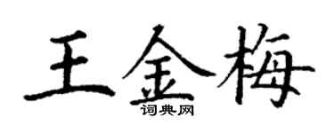 丁谦王金梅楷书个性签名怎么写