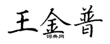 丁谦王金普楷书个性签名怎么写