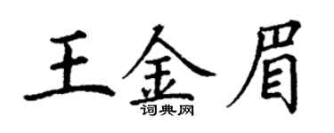 丁谦王金眉楷书个性签名怎么写