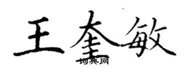 丁谦王奎敏楷书个性签名怎么写
