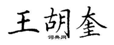 丁谦王胡奎楷书个性签名怎么写