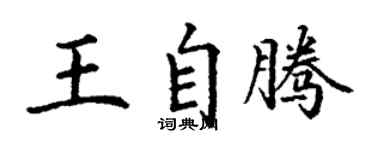 丁谦王自腾楷书个性签名怎么写