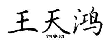 丁谦王天鸿楷书个性签名怎么写