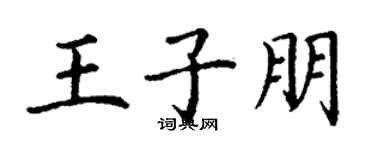 丁谦王子朋楷书个性签名怎么写