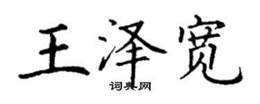 丁谦王泽宽楷书个性签名怎么写