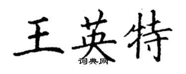 丁谦王英特楷书个性签名怎么写