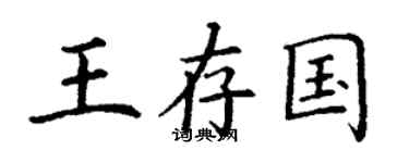 丁谦王存国楷书个性签名怎么写