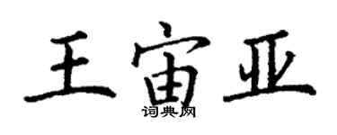 丁谦王宙亚楷书个性签名怎么写