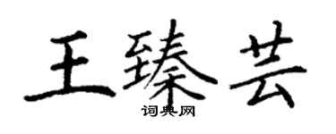 丁谦王臻芸楷书个性签名怎么写