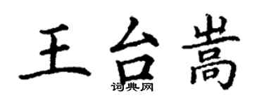丁谦王台嵩楷书个性签名怎么写