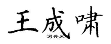 丁谦王成啸楷书个性签名怎么写